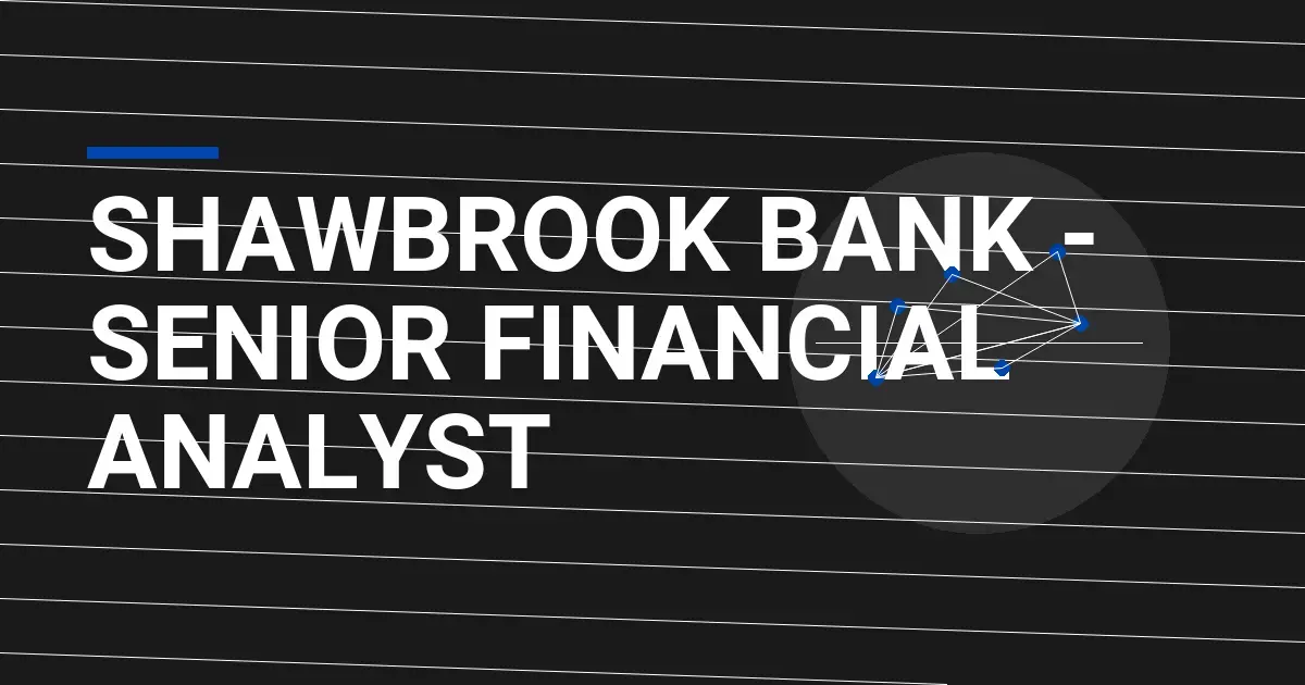 Shawbrook Bank - Senior Financial Analyst